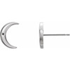 Crescent Earrings Mounting in Platinum for Round Stone, 0.7 grams