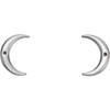 Crescent Earrings Mounting in Platinum for Round Stone, 0.7 grams
