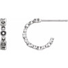 Bezel Set Hoop Earrings Mounting in Platinum for Round Stone, 0.82 grams