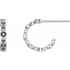 Bezel Set Hoop Earrings Mounting in 14 Karat White Gold for Round Stone, 0.52 grams