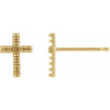 Cross Earrings Mounting in 14 Karat Yellow Gold for Round Stone, 0.15 grams