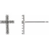Cross Earrings Mounting in Platinum for Round Stone, 0.23 grams