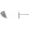 Geometric Earrings Mounting in 14 Karat White Gold for Round Stone, 0.49 grams