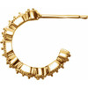 Accented Hoop Earrings Mounting in 14 Karat Yellow Gold for Round Stone, 0.99 grams