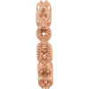 Accented Hoop Earrings Mounting in 14 Karat Rose Gold for Round Stone, 0.99 grams