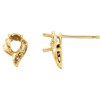 Accented Earrings Mounting in 14 Karat Yellow Gold for Oval Stone, 0.66 grams