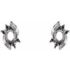 Accented Earrings Mounting in 10 Karat White Gold for Oval Stone, 0.78 grams