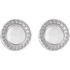 Halo Style Earrings Mounting in 14 Karat White Gold for Round Stone, 1.08 grams