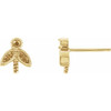 Pearl Leaf Earrings Mounting in 14 Karat Yellow Gold for Pearl Stone, 0.71 grams