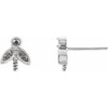 Pearl Leaf Earrings Mounting in Sterling Silver for Pearl Stone, 0.57 grams