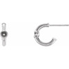 Bezel Set Huggie Earrings Mounting in 14 Karat White Gold for Round Stone, 0.92 grams