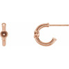 Bezel Set Huggie Earrings Mounting in 14 Karat Rose Gold for Round Stone, 0.95 grams