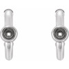 Bezel Set Huggie Earrings Mounting in Sterling Silver for Round Stone, 0.77 grams