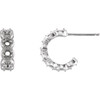 Accented Hoop Earrings Mounting in Platinum for Round Stone, 2.15 grams