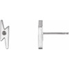 Lightning Bolt Earrings Mounting in Platinum for Round Stone, 0.8 grams
