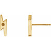 Lightning Bolt Earrings Mounting in 14 Karat Yellow Gold for Round Stone, 0.52 grams