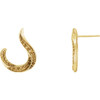 Accented Freeform Earrings Mounting in 14 Karat Yellow Gold for Round Stone, 1.48 grams