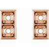 Two Stone Earrings Mounting in 14 Karat Rose Gold for Round Stone, 1.14 grams
