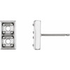 Two Stone Earrings Mounting in Sterling Silver for Round Stone, 0.92 grams
