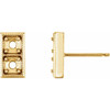 Two Stone Earrings Mounting in 14 Karat Yellow Gold for Round Stone, 1.14 grams