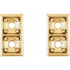 Two Stone Earrings Mounting in 14 Karat Yellow Gold for Round Stone, 1.14 grams