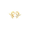 Accented Freeform Earrings Mounting in 18 Karat Yellow Gold for Round Stone, 1.26 grams