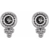 Granulated Pearl Earrings Mounting in Platinum for Pearl Stone, 2.81 grams