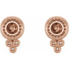 Granulated Pearl Earrings Mounting in 14 Karat Rose Gold for Pearl Stone, 1.82 grams