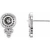 Granulated Pearl Earrings Mounting in Sterling Silver for Pearl Stone, 1.46 grams