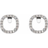 Cushion 4 Prong Halo Style Earrings Mounting in Platinum for Cushion Stone, 2.27 grams