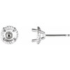 Rope Earrings Mounting in 14 Karat White Gold for Round Stone, 0.72 grams