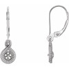 Beaded Pearl Lever Back Earrings Mounting in Sterling Silver for Pearl Stone, 0.85 grams