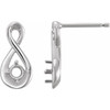 Infinity Inspired Earrings Mounting in Platinum for Round Stone, 0.8 grams