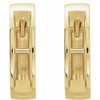 Channel Set Hoop Earrings Mounting in 14 Karat Yellow Gold for Square Stone, 1.97 grams