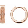 Channel Set Hoop Earrings Mounting in 14 Karat Rose Gold for Square Stone, 1.97 grams