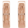 Channel Set Hoop Earrings Mounting in 14 Karat Rose Gold for Square Stone, 1.97 grams