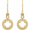 Halo Style Earrings Mounting in 14 Karat Yellow Gold for Round Stone, 1.25 grams