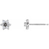 Round 7 Stone Cluster Earrings Mounting in 18 Karat White Gold for Round Stone, 0.37 grams