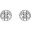 Halo Style Earrings Mounting in 14 Karat White Gold for Round Stone, 0.77 grams