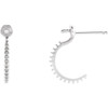 Pearl Hoop Earrings Mounting in Sterling Silver for Pearl Stone, 0.53 grams