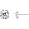 Knot Earrings Mounting in 14 Karat White Gold for Round Stone, 0.83 grams