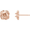 Knot Earrings Mounting in 14 Karat Rose Gold for Round Stone, 0.85 grams