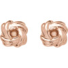 Knot Earrings Mounting in 14 Karat Rose Gold for Round Stone, 0.85 grams