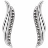 Freeform Ear Climbers Mounting in 14 Karat White Gold for Round Stone, 0.46 grams