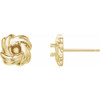 Knot Earrings Mounting in 14 Karat Yellow Gold for Round Stone, 0.85 grams