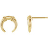 Accented Crescent Earrings Mounting in 14 Karat Yellow Gold for Round Stone, 0.75 grams
