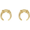Accented Crescent Earrings Mounting in 14 Karat Yellow Gold for Round Stone, 0.75 grams