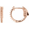 Inside Outside Hoop Earrings Mounting in 14 Karat Rose Gold for Round Stone, 2.39 grams