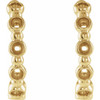 Accented Beaded Hoop Earrings Mounting in 14 Karat Yellow Gold for Round Stone, 0.94 grams