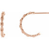 Accented Hoop Earrings Mounting in 14 Karat Rose Gold for Round Stone, 0.78 grams
